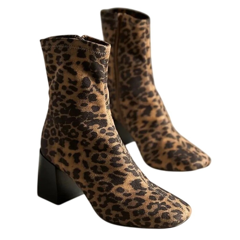 Silent D Cabana Anthropologie Leopard Print Boots Size US 5.5 / EU 36